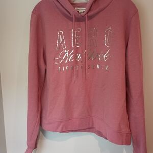 Aeropostale Rose Hoodie with Metallic Details